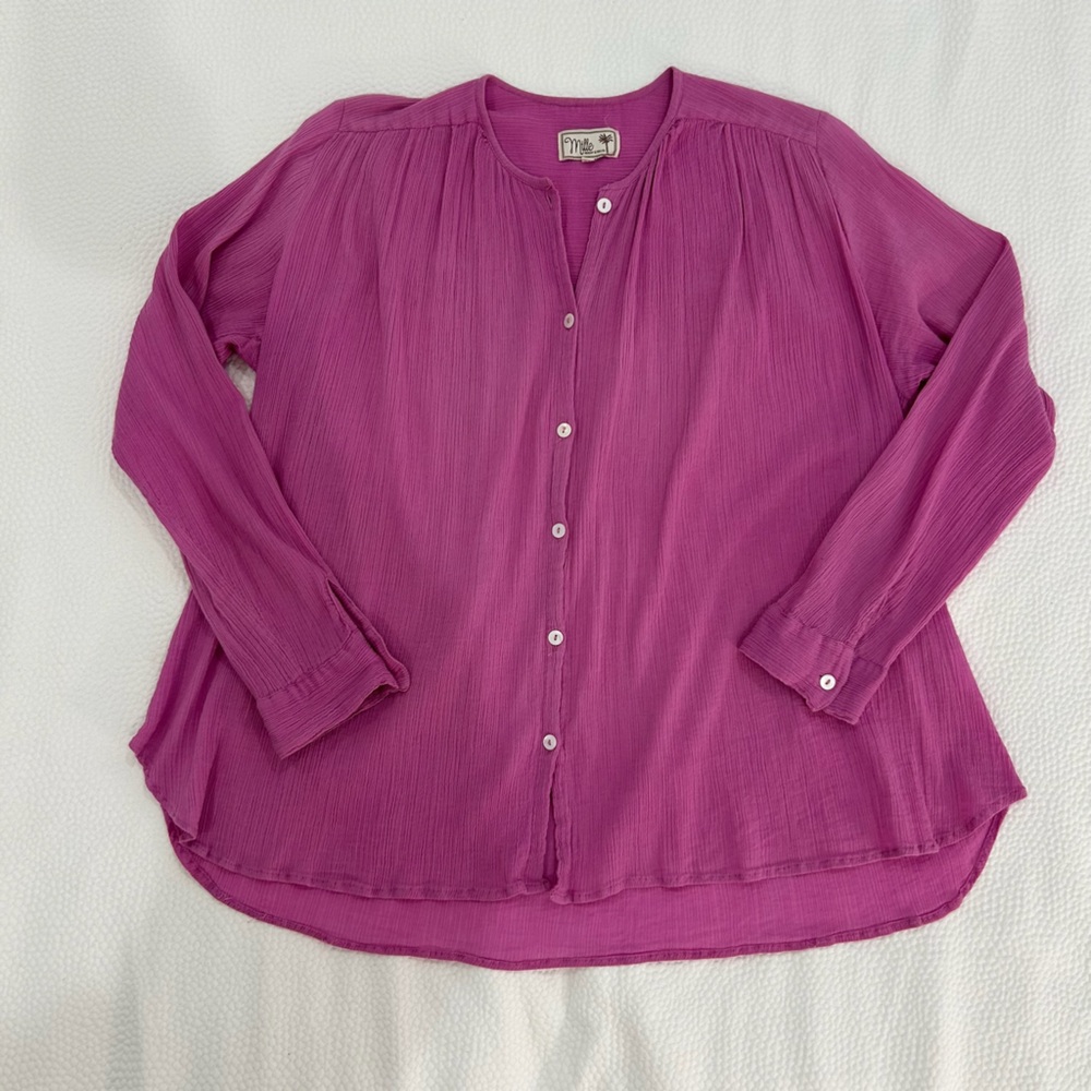 Purple Button-Up Blouse
